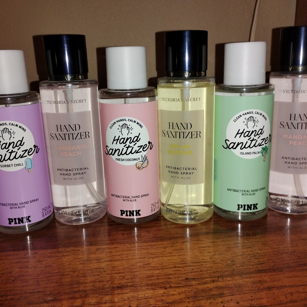 New 6 Victoria secret and Victoria secret pink large hand sanitizer sprays